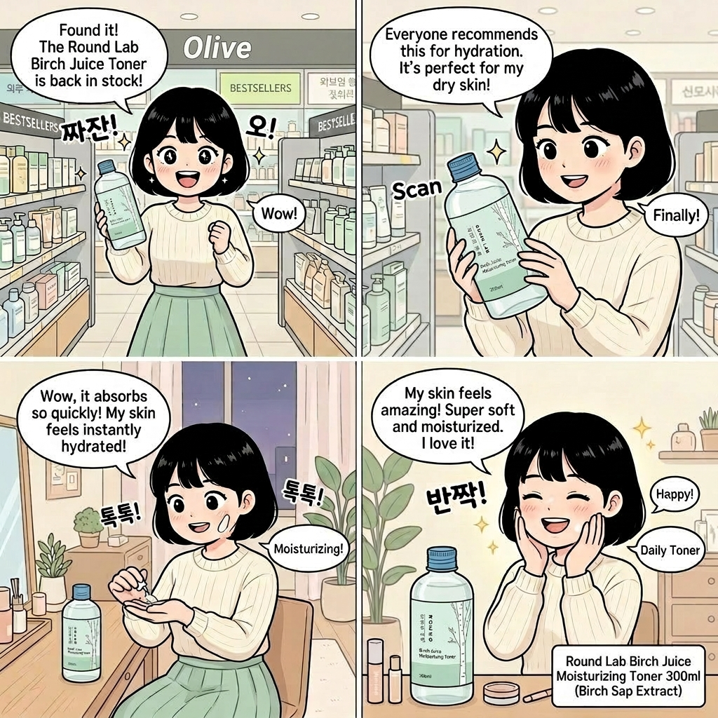 Round Lab Birch Juice Toner comic by Minji